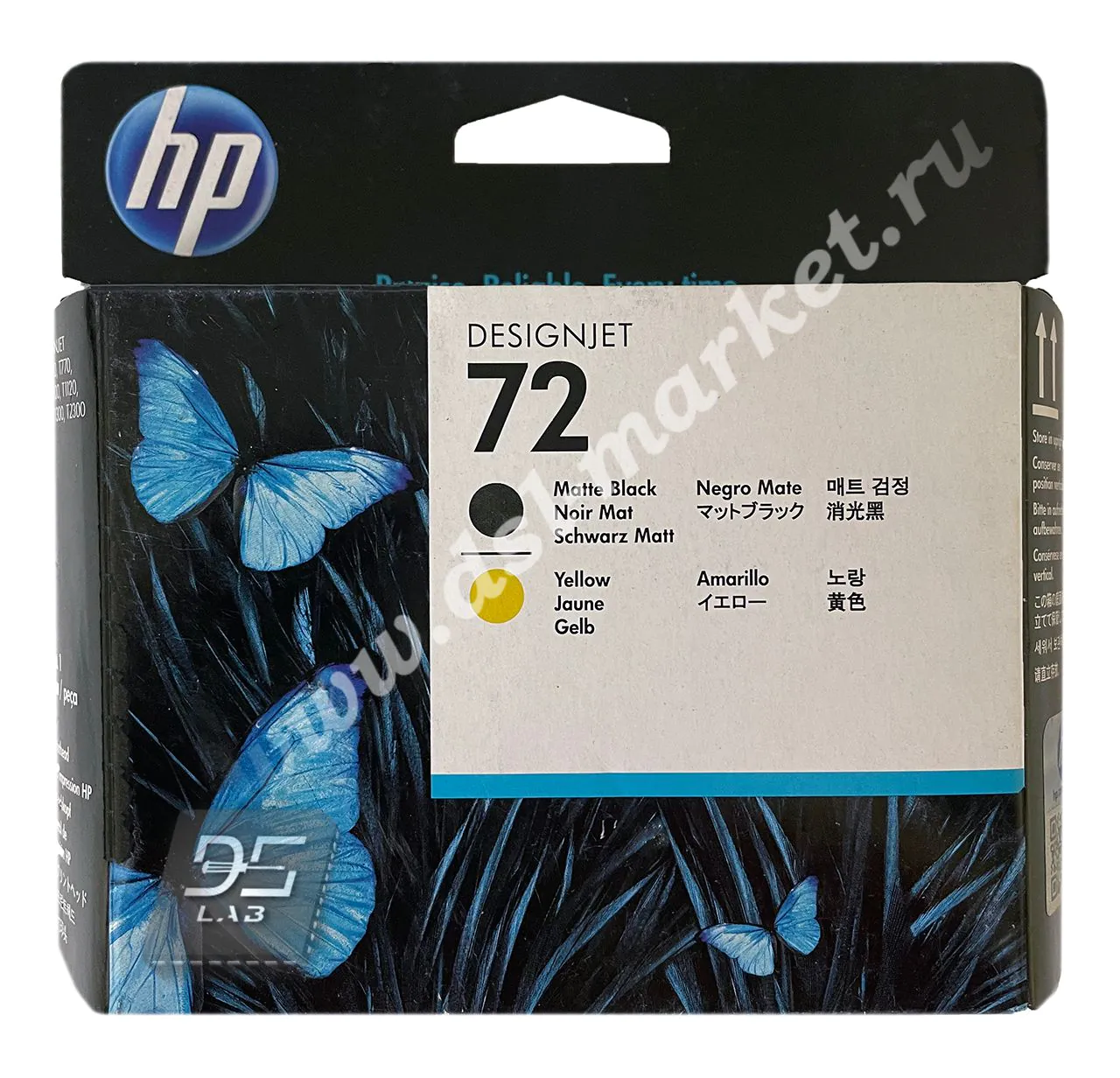 C9384A печатающая головка hp 72 матово черная - желтая