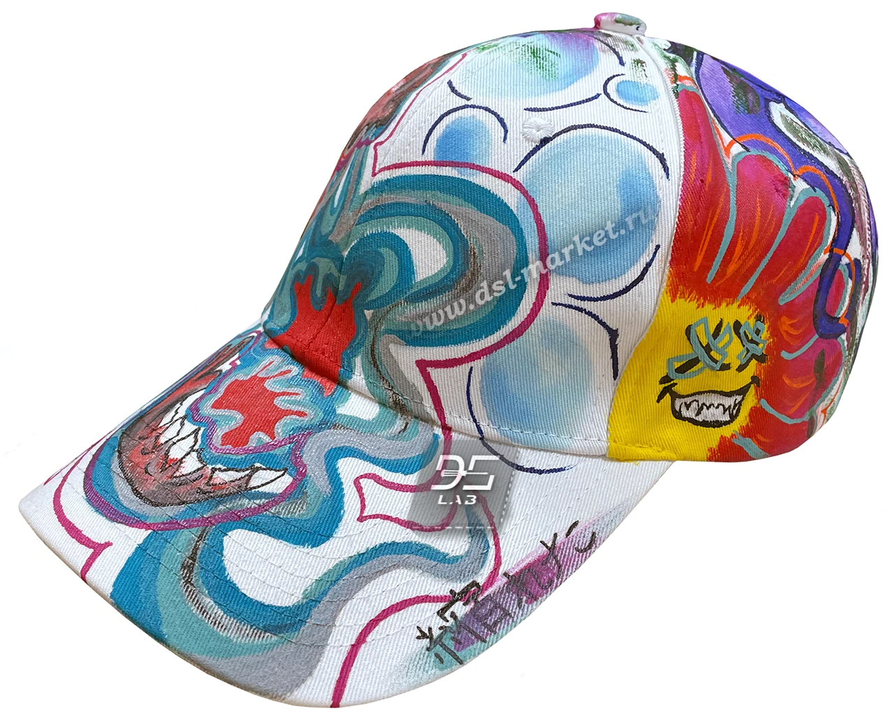 кепка с рисунком Осьминог ручной работы