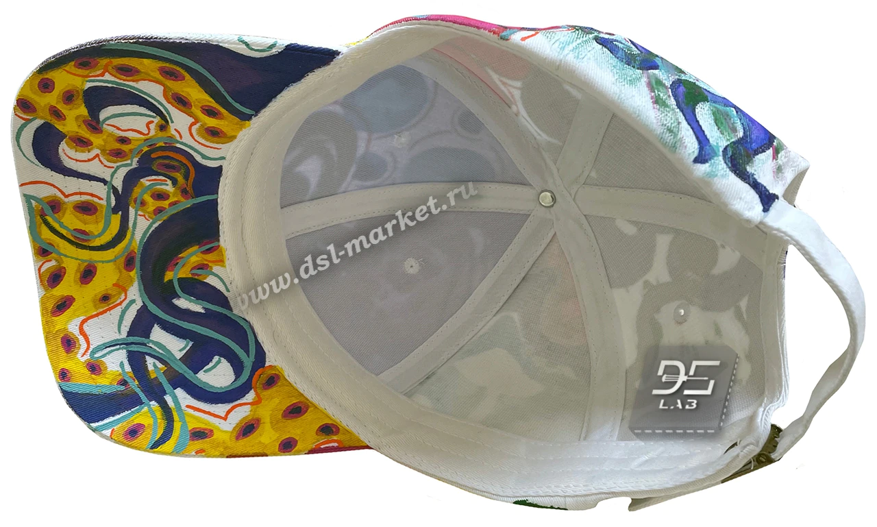 Кепка с рисунком ручной работы "Осьминог" — изображение 5