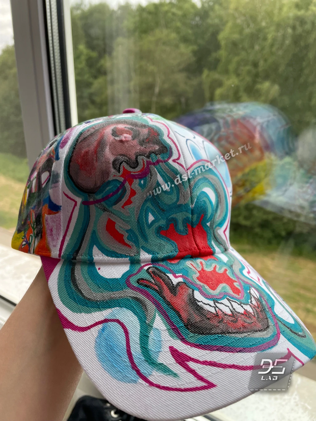 Кепка с рисунком ручной работы "Осьминог" — изображение 6