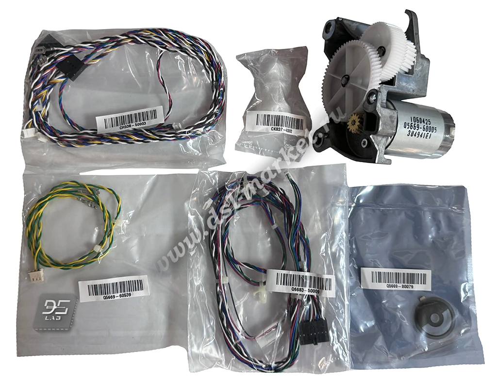 Q5669-60704, Q5669-60700, Q5669-60005, CH538-67027 Мотор протяжки рулона HP DesignJet T610 - Z2600 комплект поставки